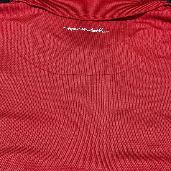 Travis‎ Mathew Polo Shirt Mens Small Red White Stripe Golf Performance Stretch - Picture 5 of 13